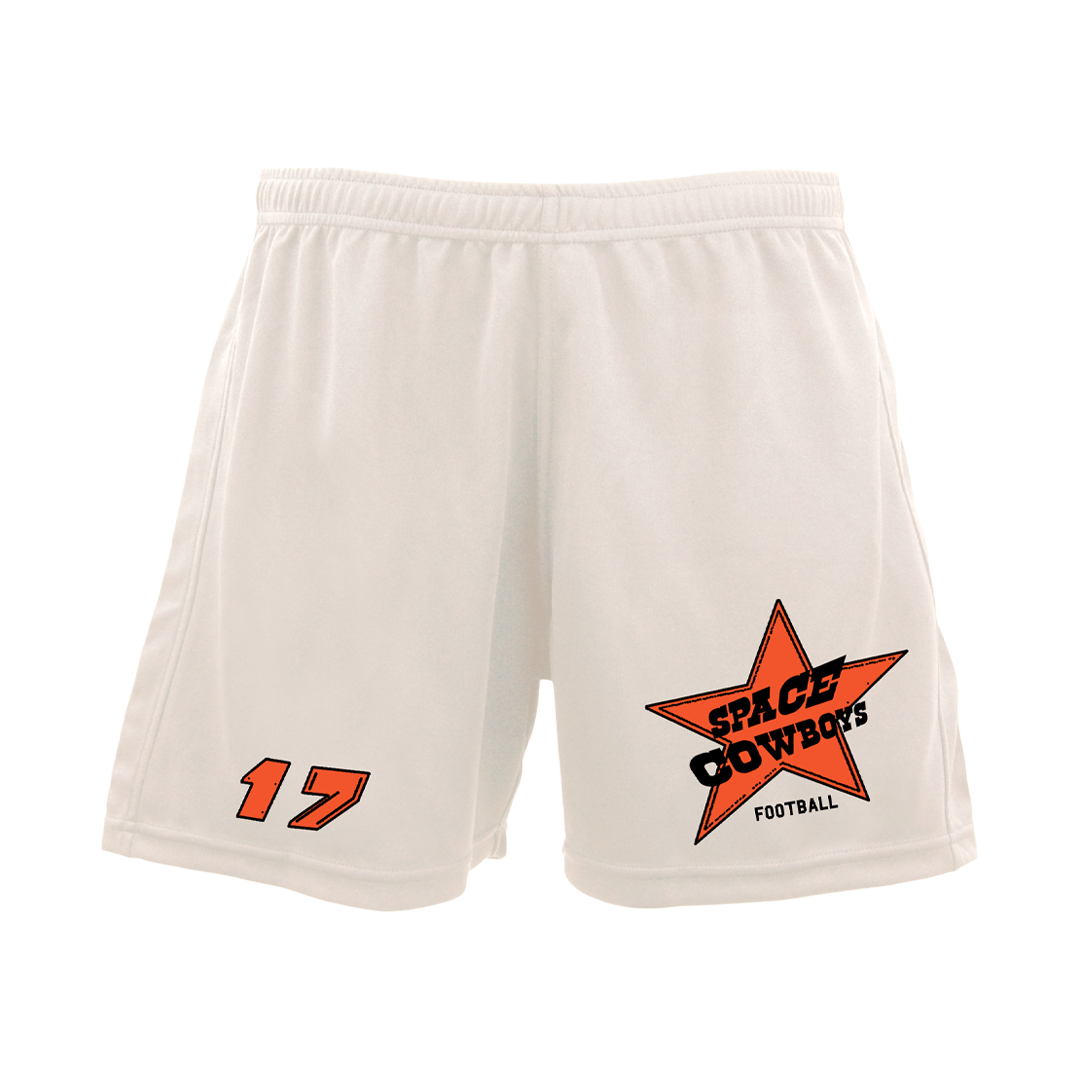 space cowboy football shorts