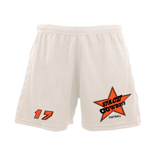 space cowboy football shorts